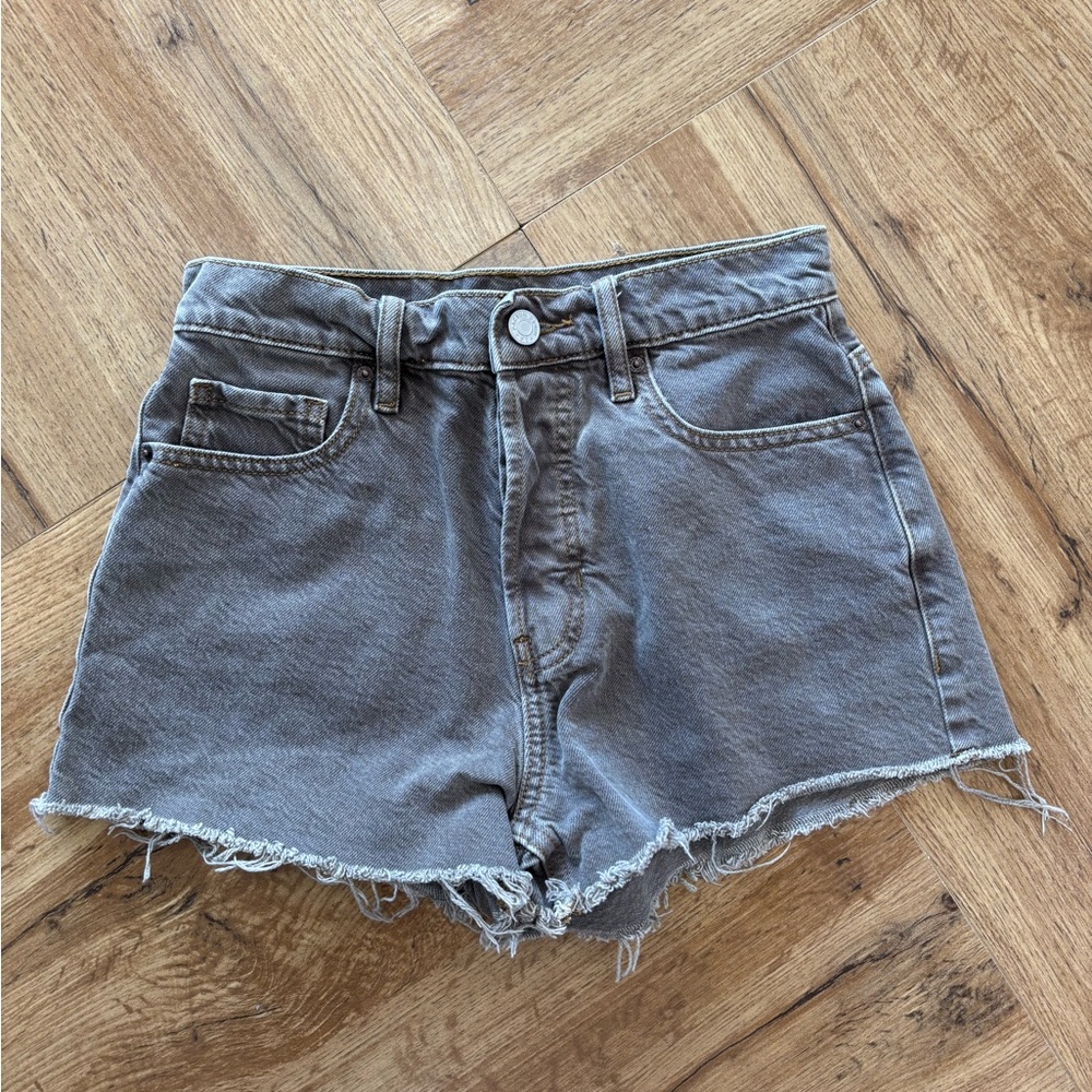PacSun Vintage High Rise Gray Denim Cutoff Shorts Size 24